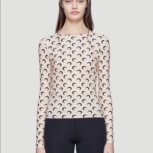 Marine Serre Fitted Moon Print Top